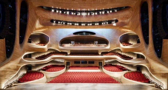 interio opera harbin futuro futurista rojo arquitecto 
