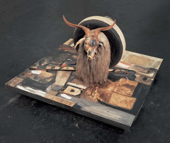 monogram combine rober rauschenberg cabeza carnero cabra rueda collage arte conceptual