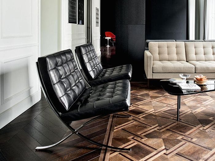 silla sillón barcelona chair mies van der rohe knoll cuero negro