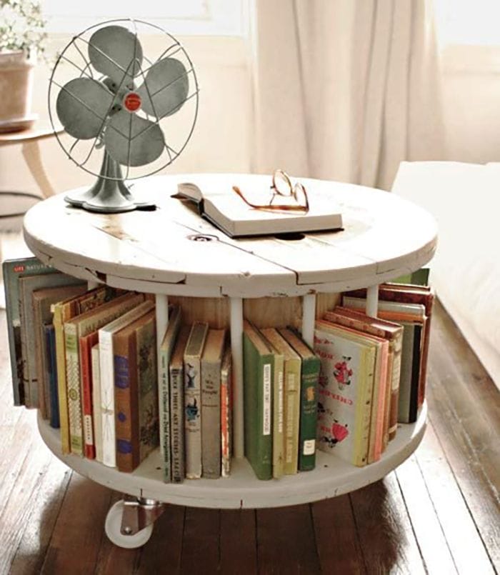 mueble circular de libros