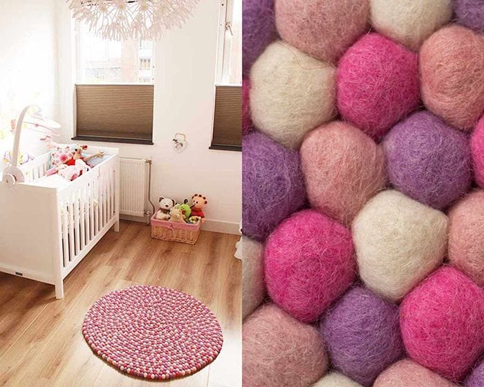 Alfombra de Bolas de Fieltro Nina