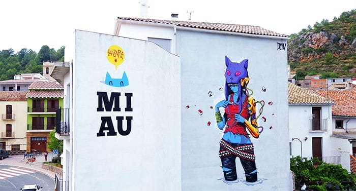 miau fanzara gato festival street art arte urbano rural callejero pueblo castellon graffiti