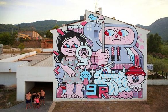 miau fanzara mural festival street art arte urbano rural callejero pueblo castellon graffiti