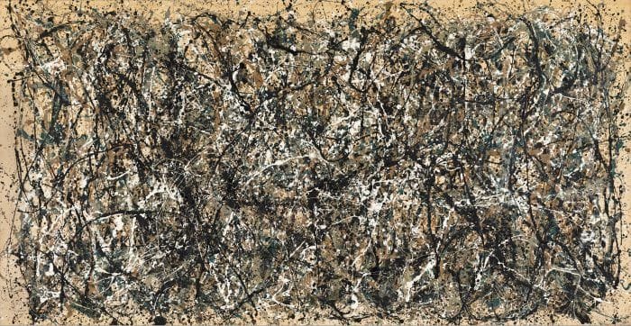 cuadro jackson pollock action painting expresionismo abstracto gotas de pintura