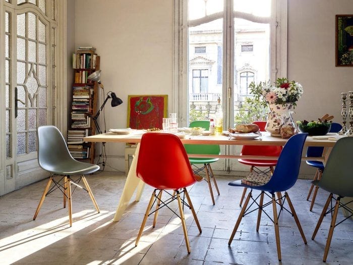 sillas dsw charles y ray eames colores comedor