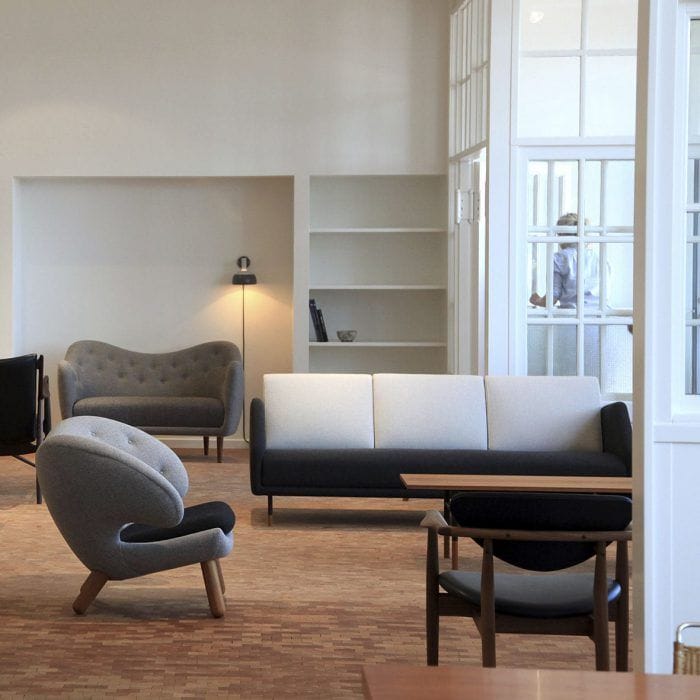 silla pelican color gris pelicano diseno danes finn juhl anos 40 retro escandinavo