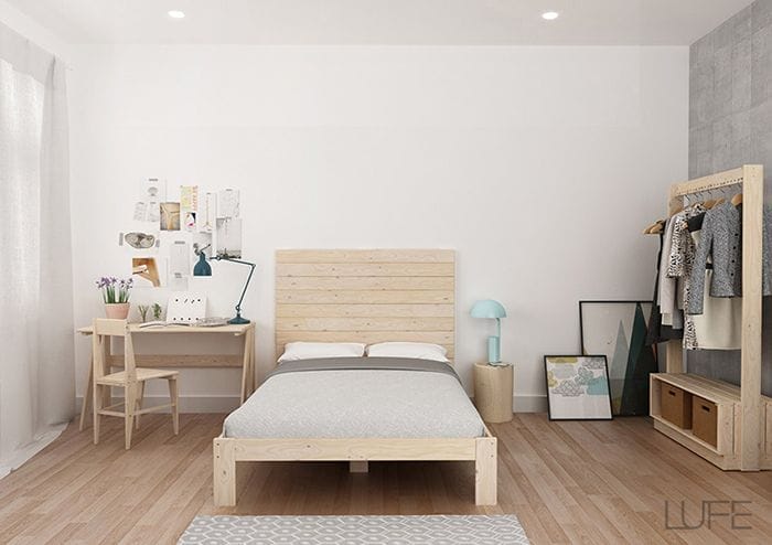 cama doble silla mesa