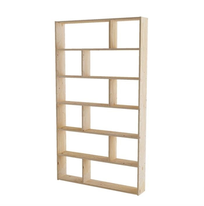 estanteria madera pino asimetrica