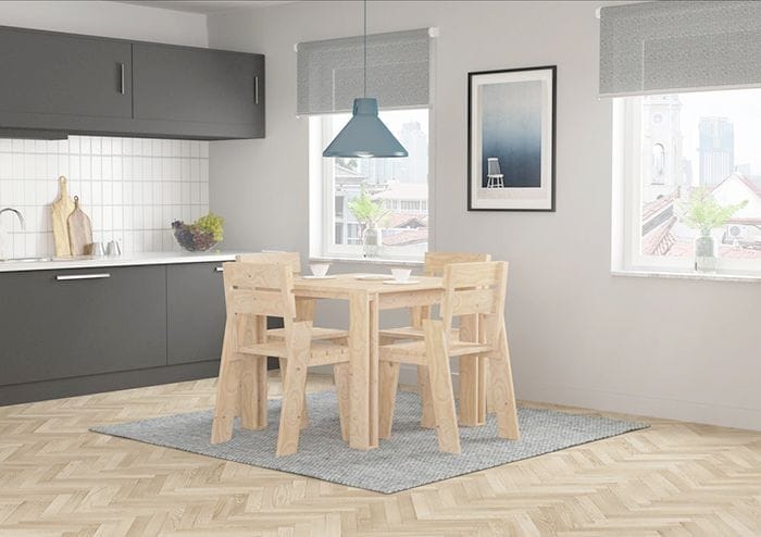 sillas mesa cocina lufe muebles madera