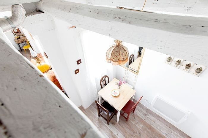 apartamento malasaña salon vista buhardilla