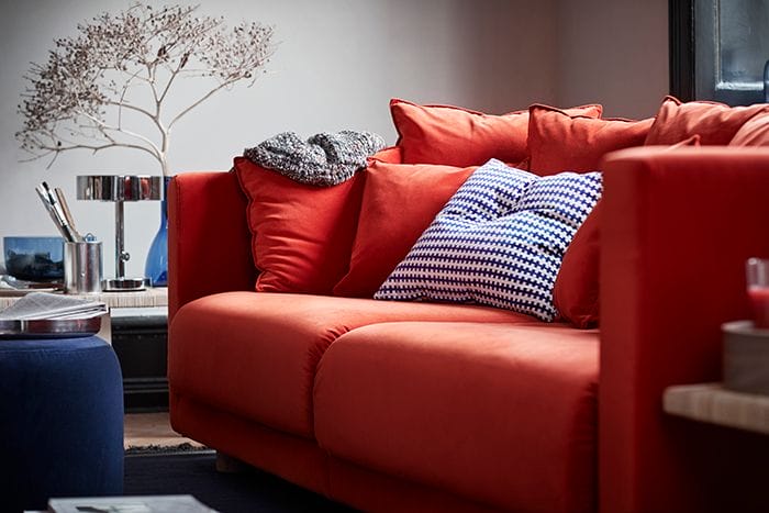 sofa naranja ikea stockholm