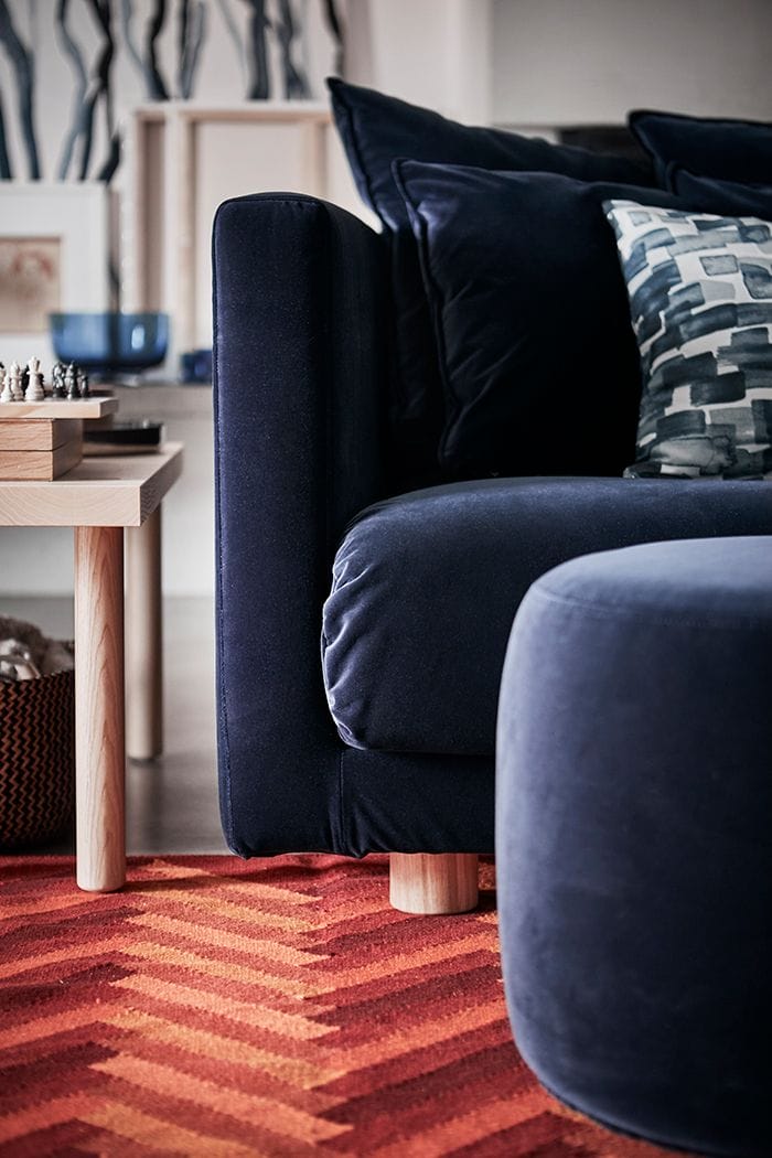 sofa azul marino ikea stockholm