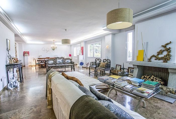 salon diafano en piso exclusivo de madrid