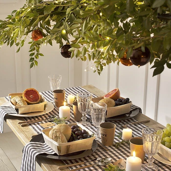 mesa campestre intima de navidad