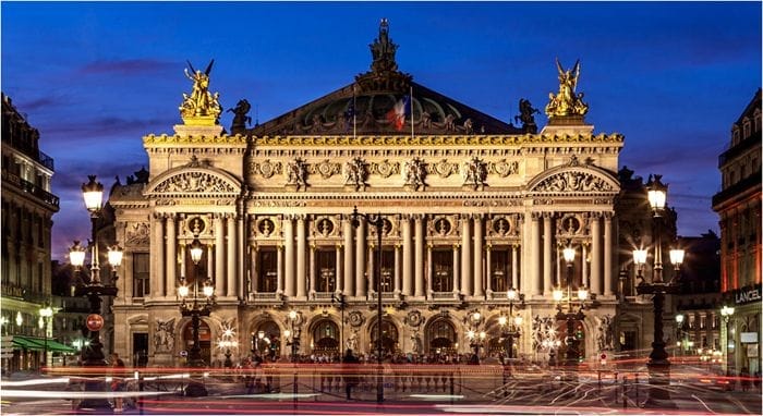 Gran Palacio de la opera, Paris, arquitectura, noche, edificio