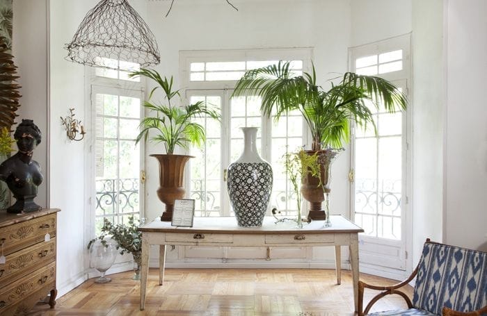 ventanal con cosas antiguas