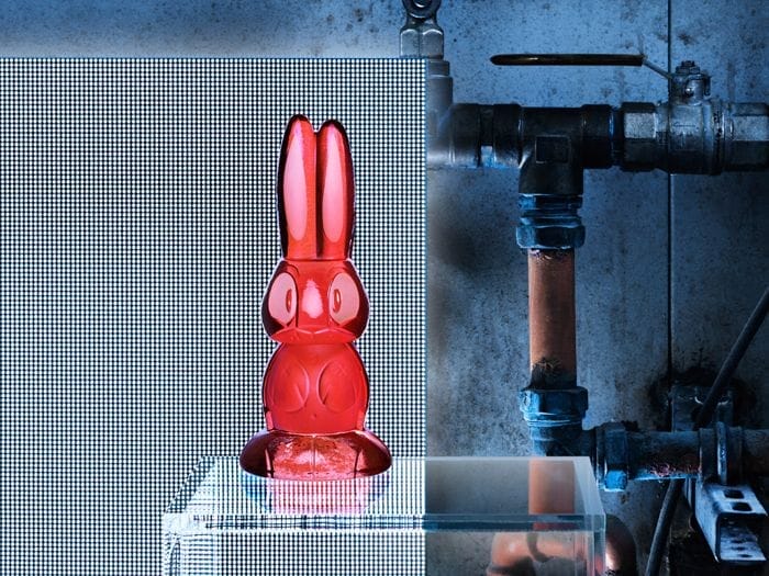 conejo vidrio rojo ikea