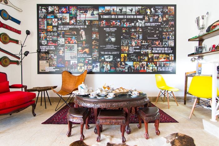 sala de estar inspirada muay thai