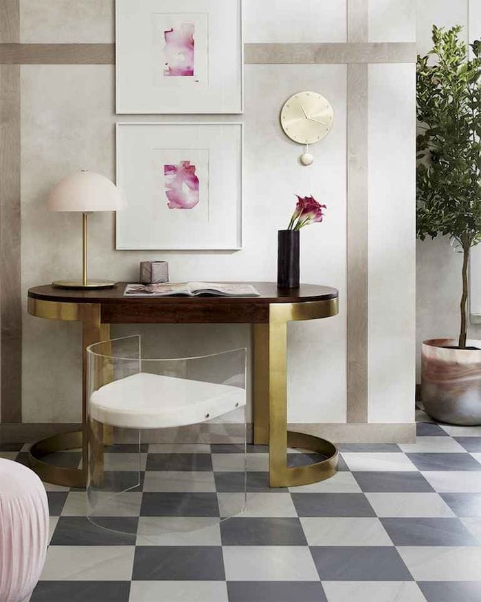 tocador madera y oro CB2