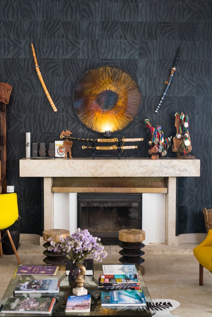 chimenea salon alojamiento portugal