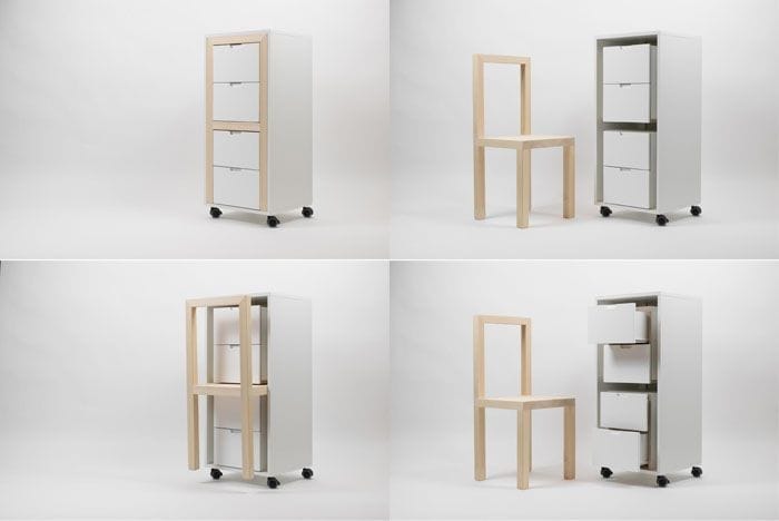 silla diseño adaptada a cajonera