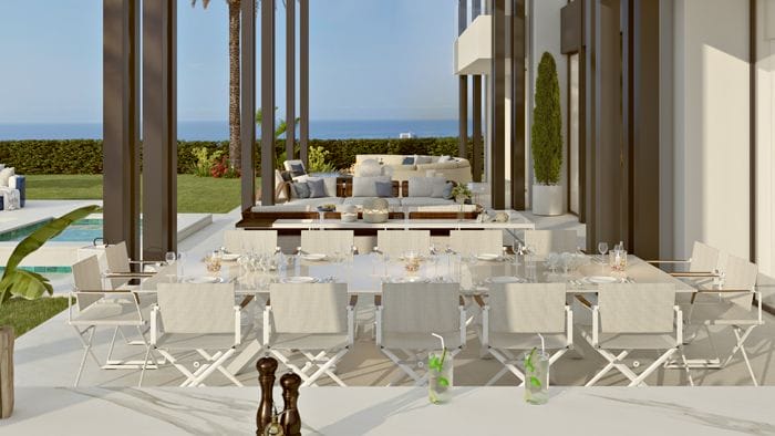 terraza exterior vivienda lujosa en Marbella