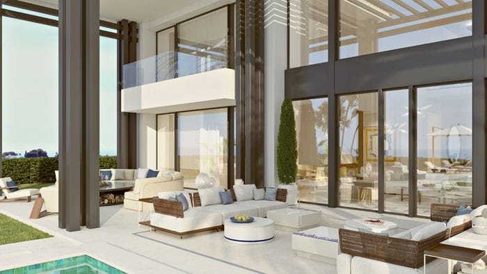 ventanales exterior vivienda lujosa en Marbella