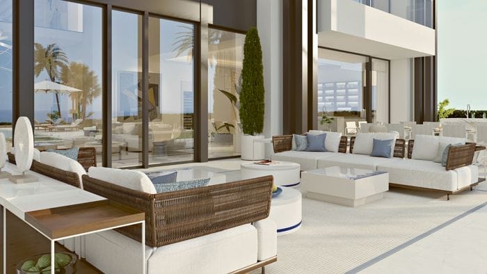 terraza mimbre vivienda lujosa en Marbella
