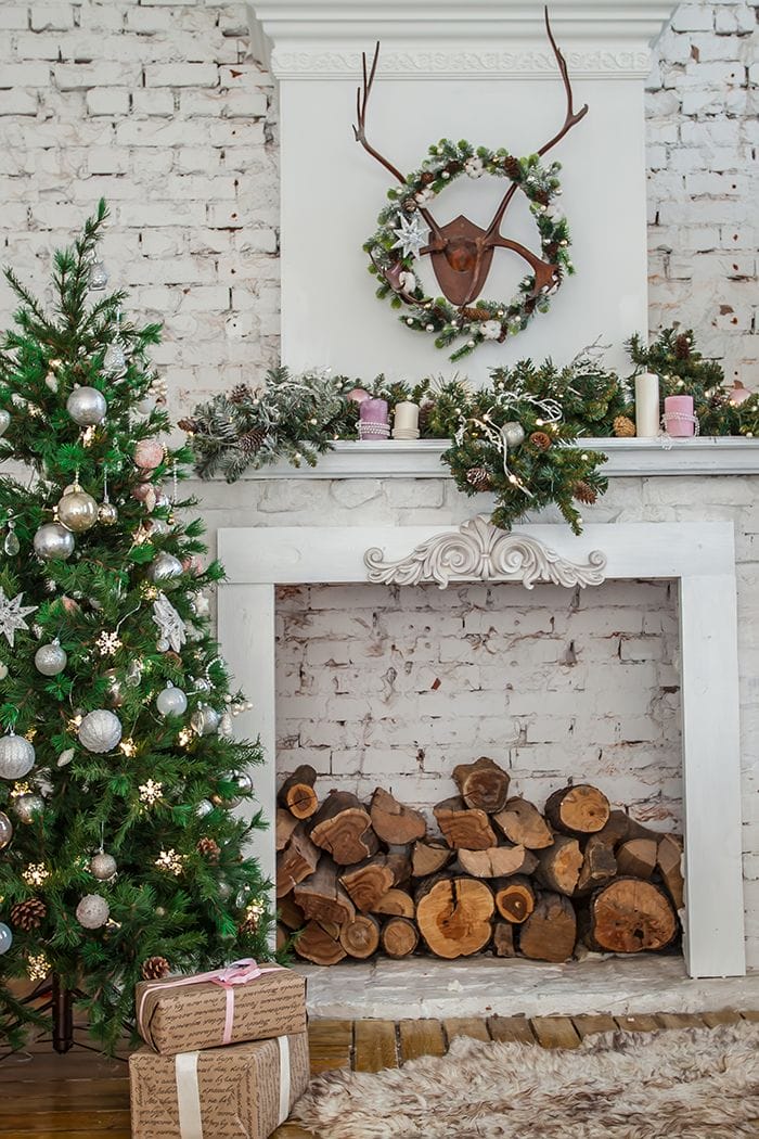 Decoración de chimeneas en Navidad