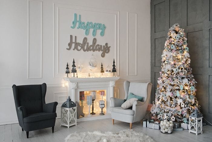 Decoración de chimeneas en Navidad