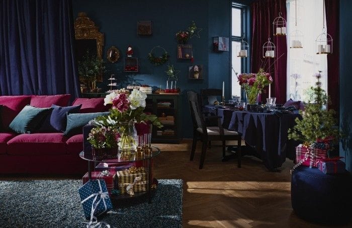 salon comedor decoracion navidad ikea