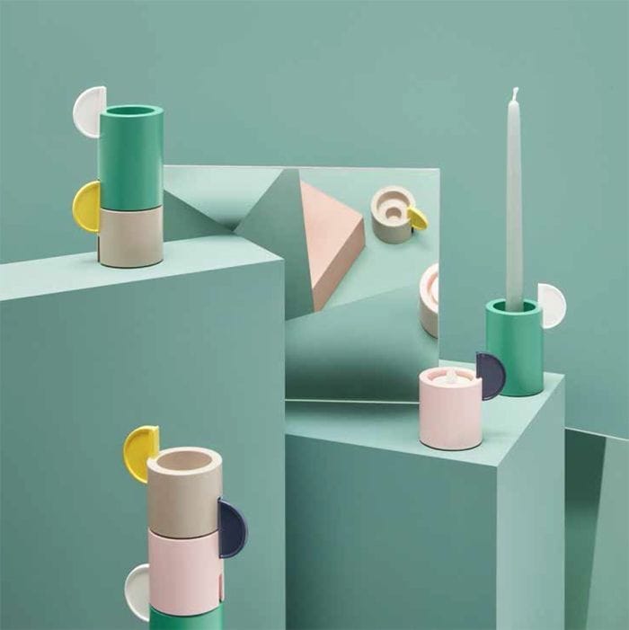 portavelas cilindro ceramica pastel