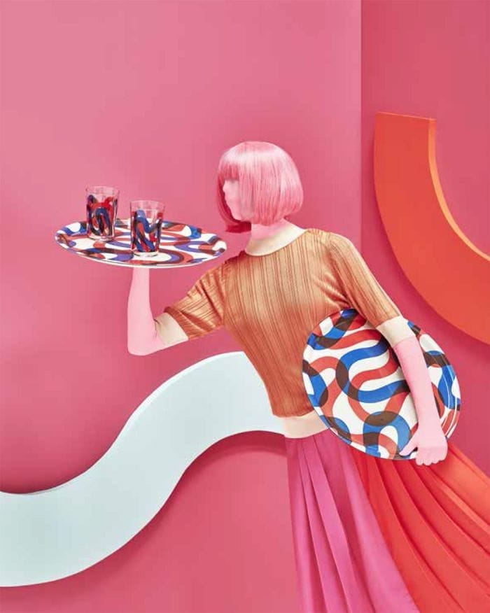 bandeja redonda retro