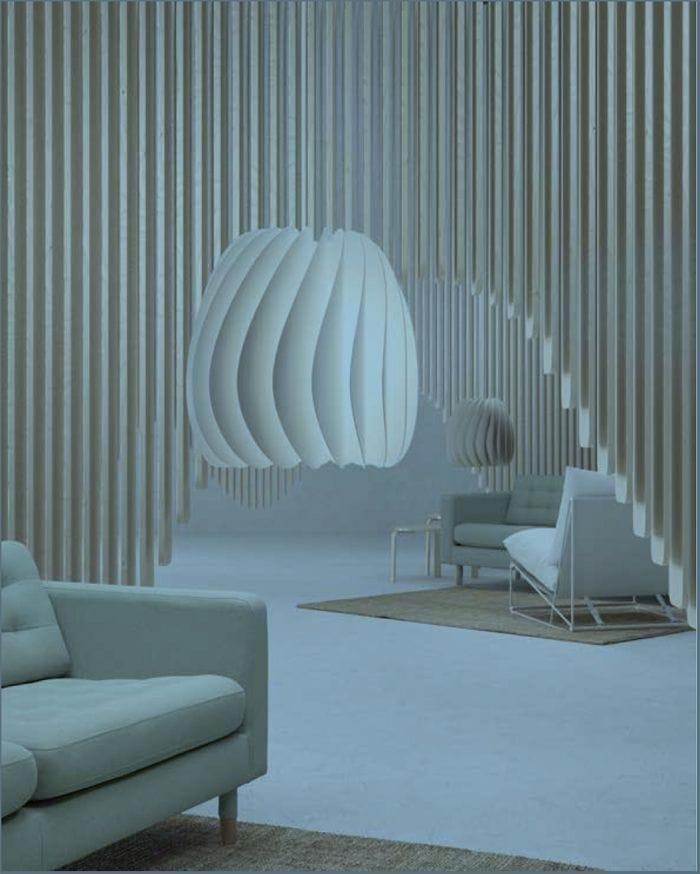 lampara nordica laminas blancas