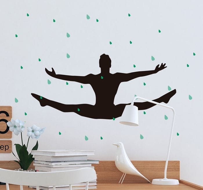 decoracion pared gimnasta masculino negra