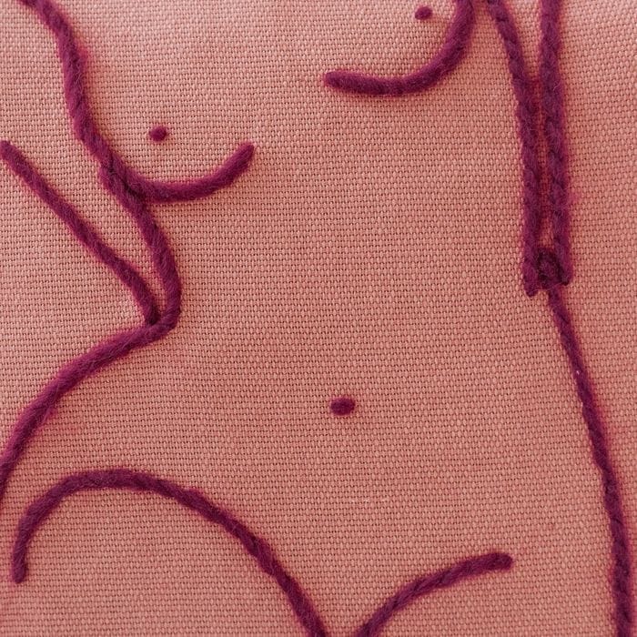 cojin bordado rosa matisse