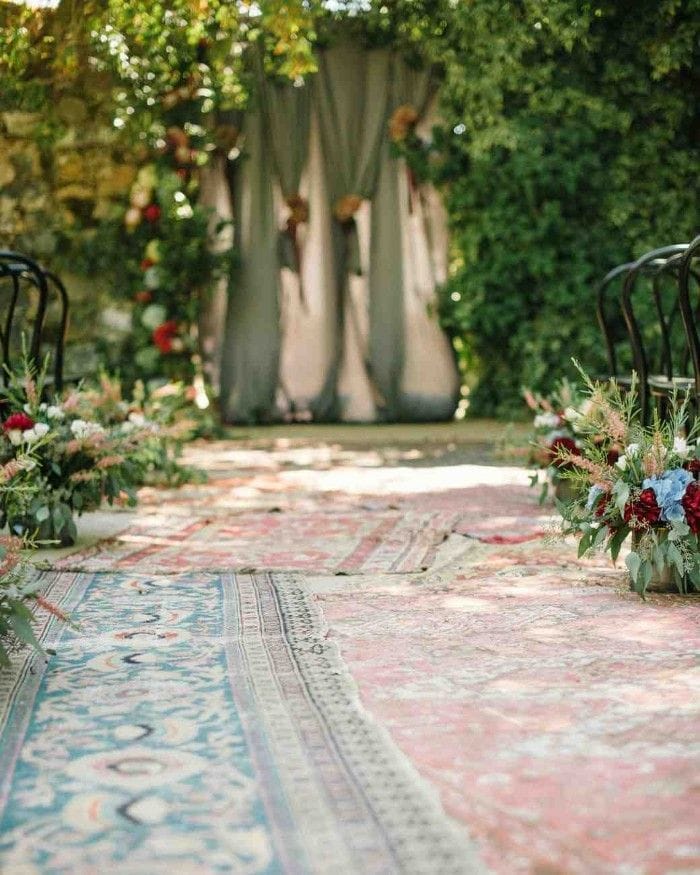 alfombras boda boho chic