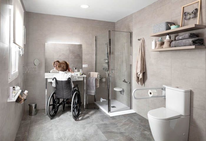 cuarto de baño accesible silla ruedas