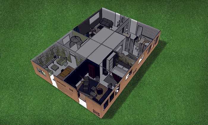 Render cuatro apartamentos IKEA para PS