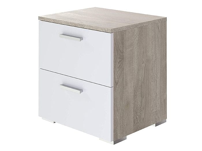 cajonera dos cajones frente blanco