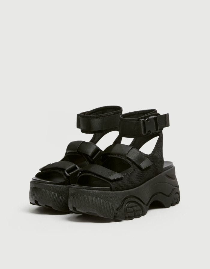 sandalia rosalia plataforma negra