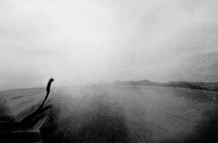 foto blanco y negro silueta barca