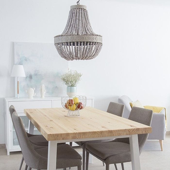 lampara araña madera