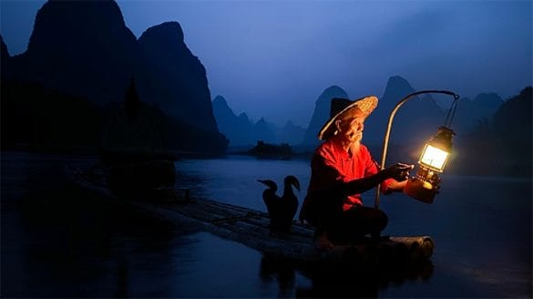 pescador vietnam noche