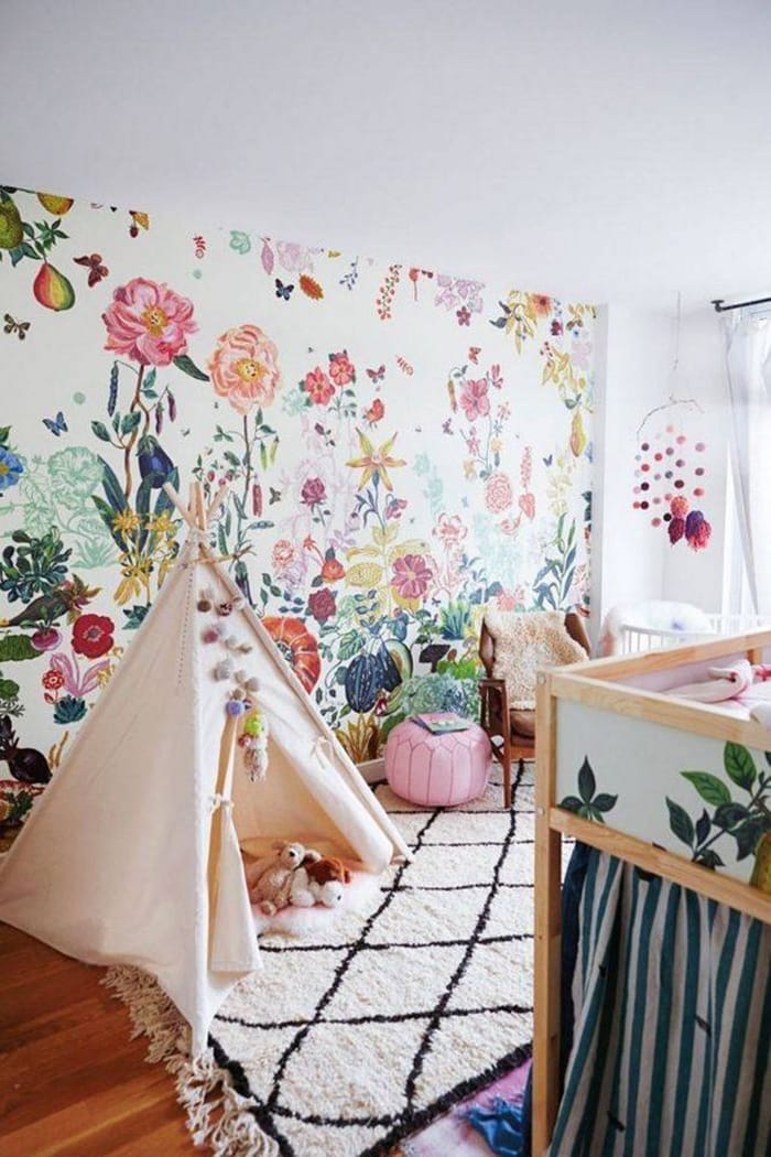 decoración de primavera tipi habitacion infantil