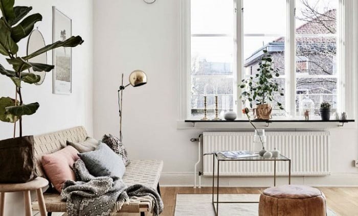 salon beige y blanco