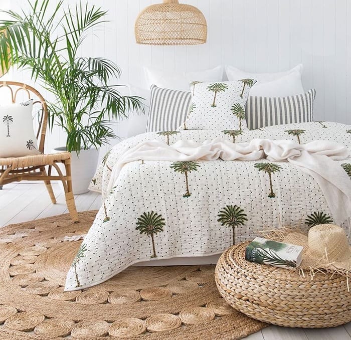 dormitorio verano doble bohemio ratan