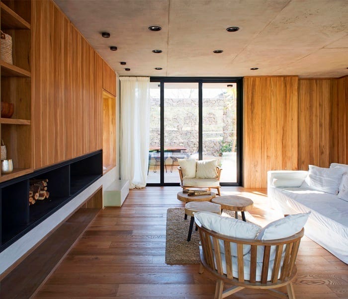 madera en la arquitectura, interior de casa