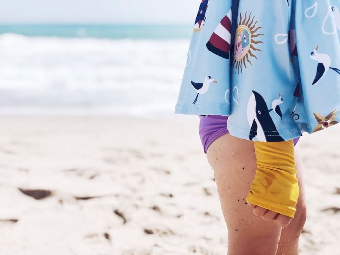 Capa infantil en la playa