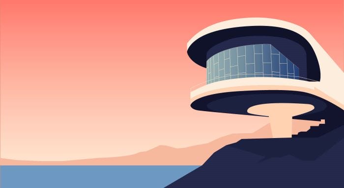 Ilustración de arquitectura moderna armenia